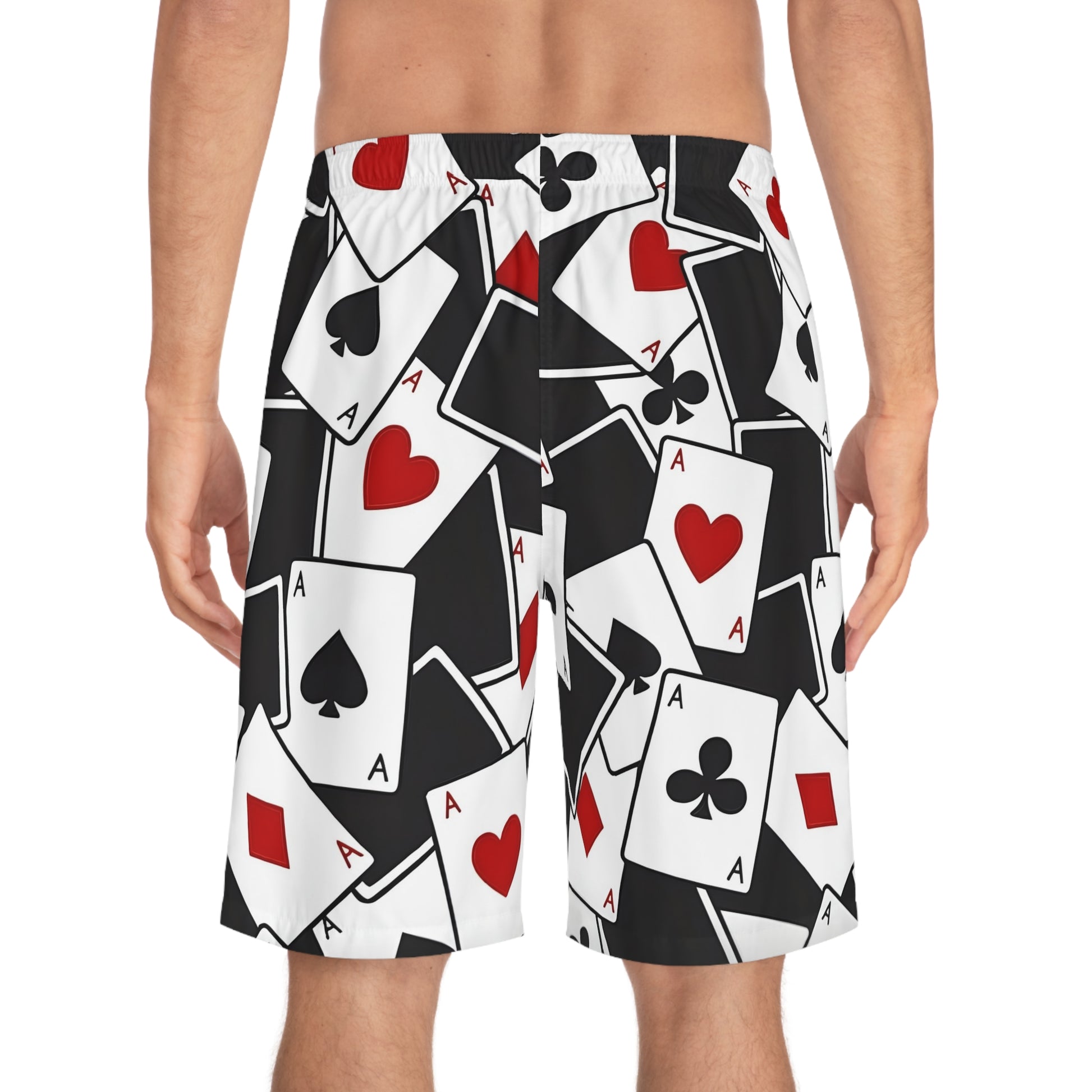 PLAYING CARDS BLK - Men's Board Shorts (AOP) - Rock n Royalty Designs