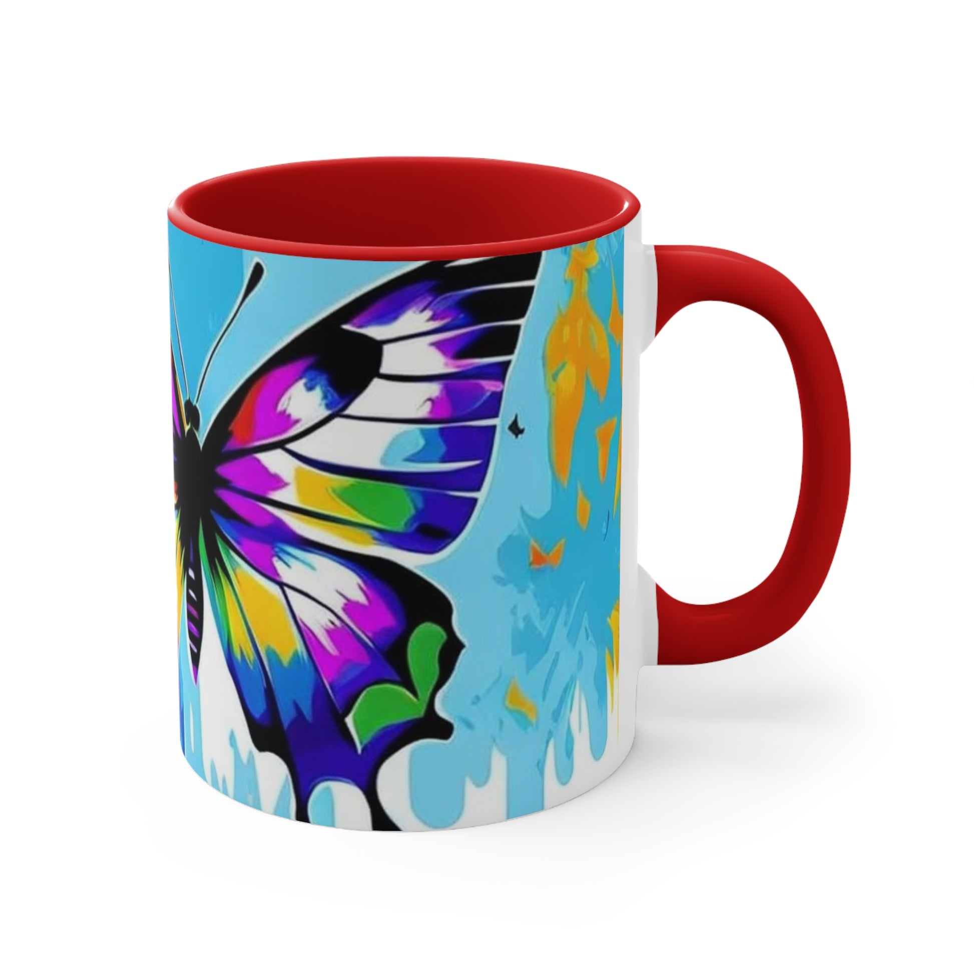 Abstact Butterfly 🦋 - Two-Tone Blk , Wht - Accent Mugs (11oz) - Rock n Royalty Designs