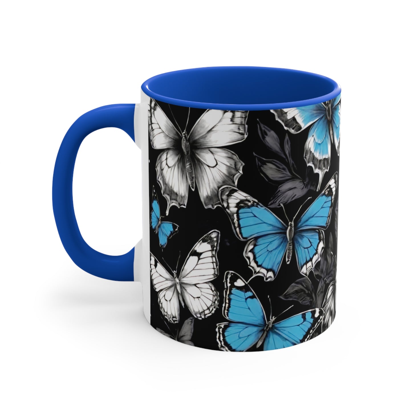 BLUE BUTTERFLIES - 11oz Accent Mug - Rock n Royalty Designs