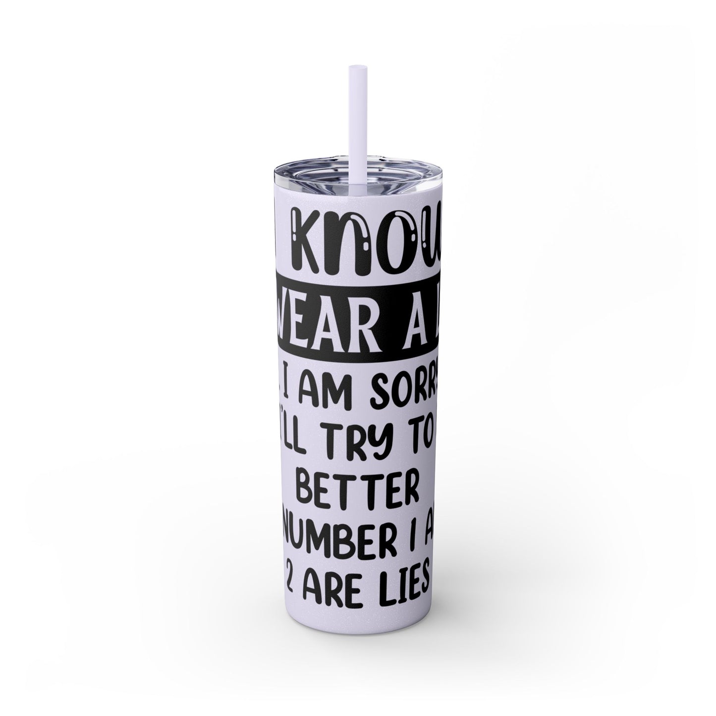 I SWEAR A LOT - Skinny Tumbler with Straw, 20oz Printify