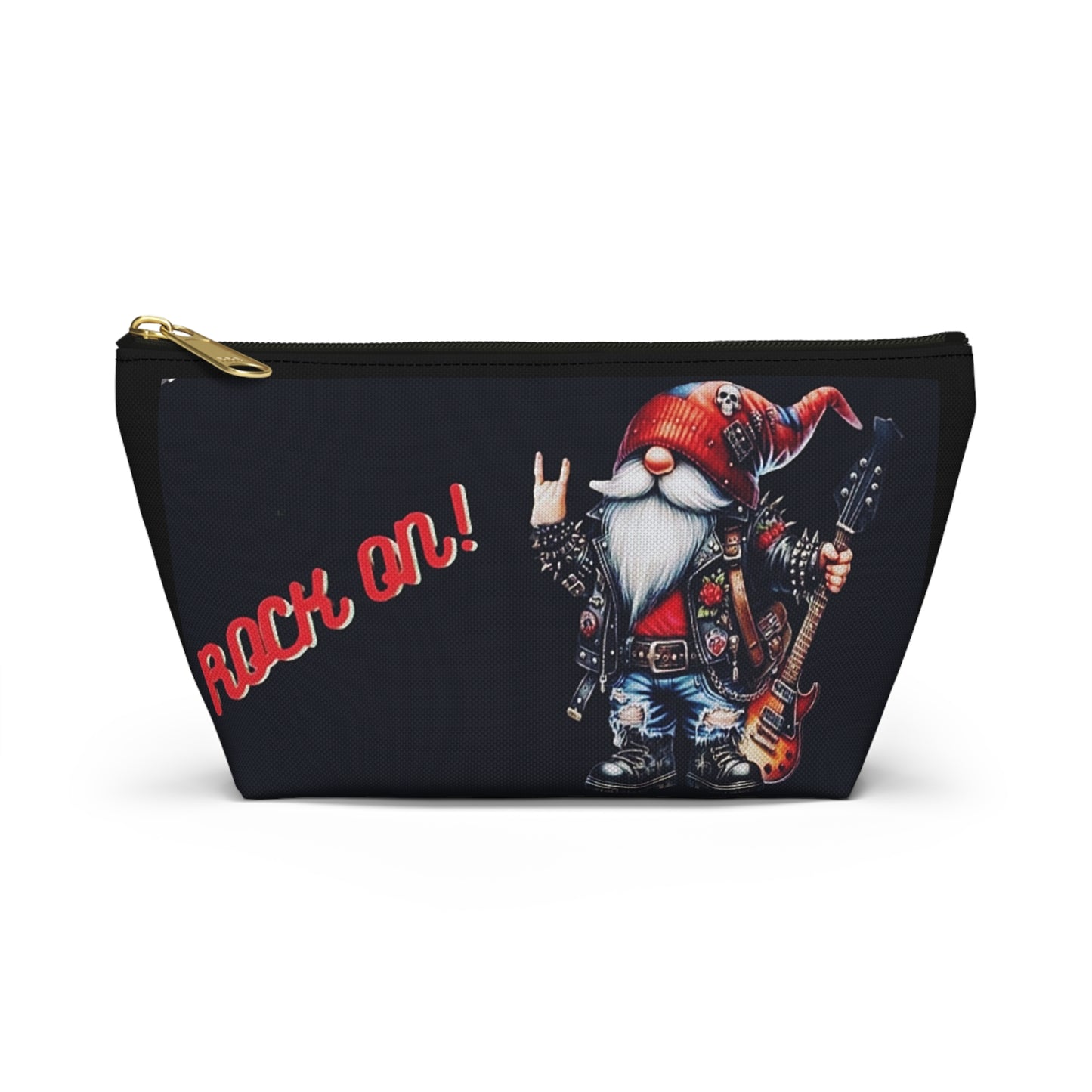 Rock Gnome Makeup Bag | Metal Christmas Toiletry Travel Pouch" Printify