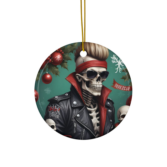 ROCK ON CHRISTMAS  - Ceramic Ornament Printify