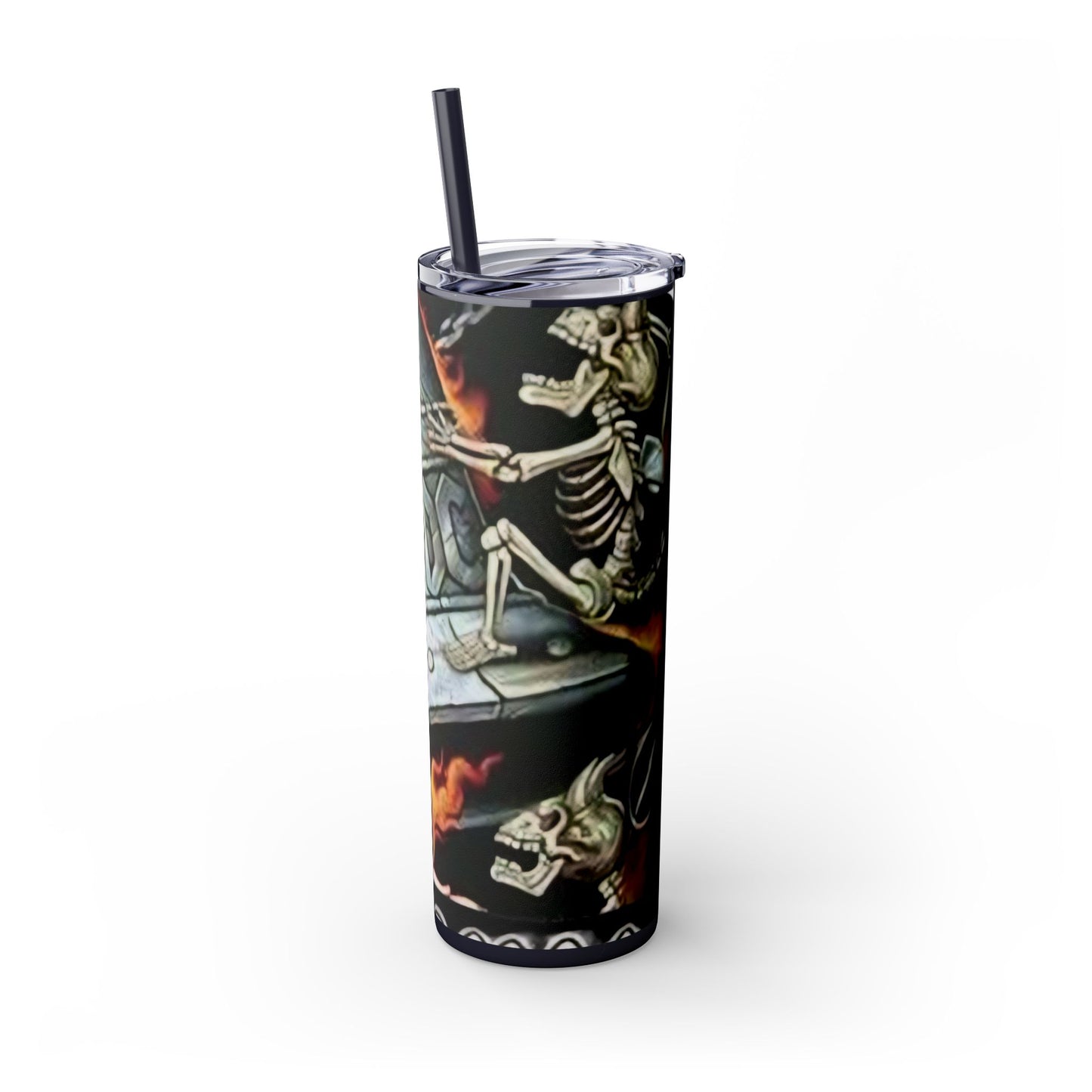 AC/DC HELLS BELLS-- Skinny Tumbler with Straw, 20oz - Rock n Royalty Designs