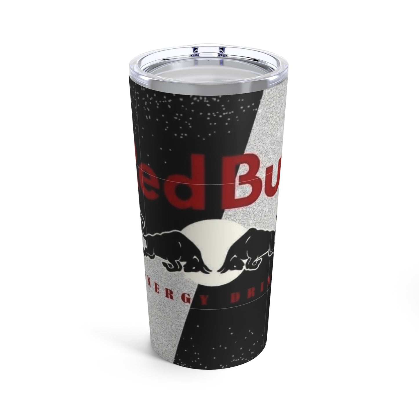 BLACK/ SILVER RED BULL - Travel Tumbler 20oz - Rock n Royalty Designs