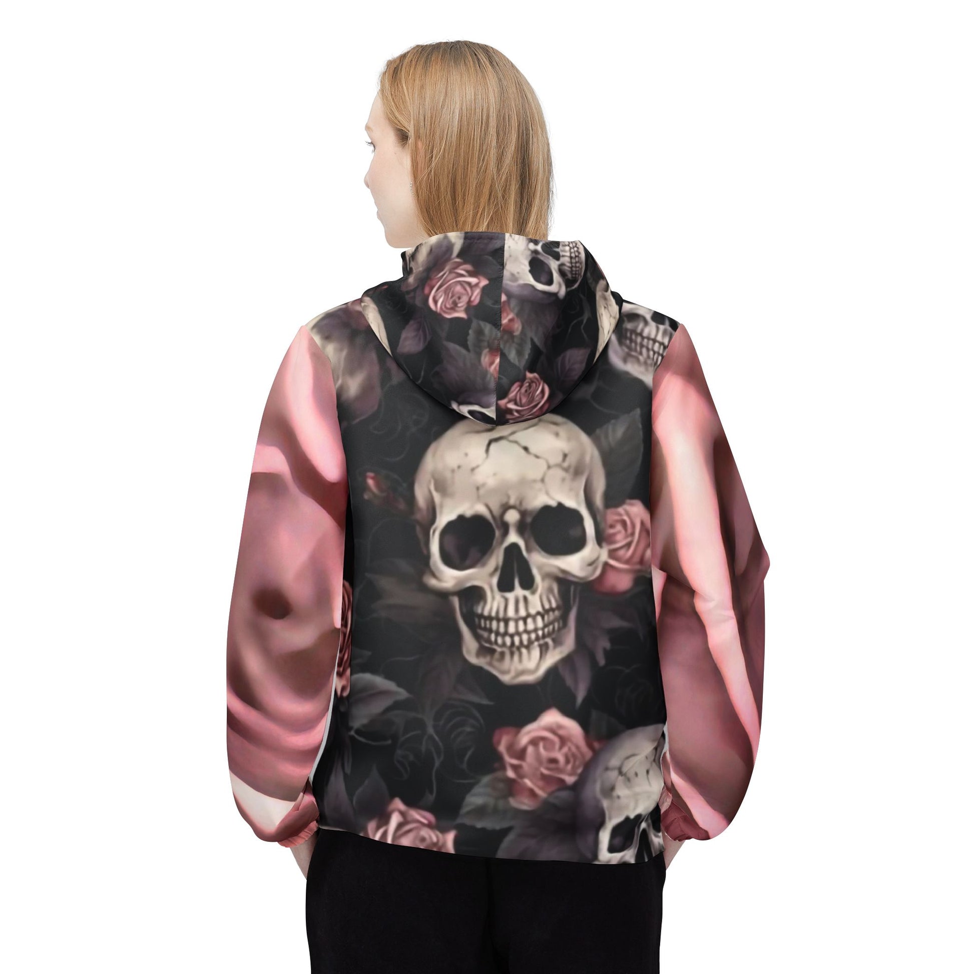 Pink Skull Windbreaker Jacket (AOP) - Rock n Royalty Designs