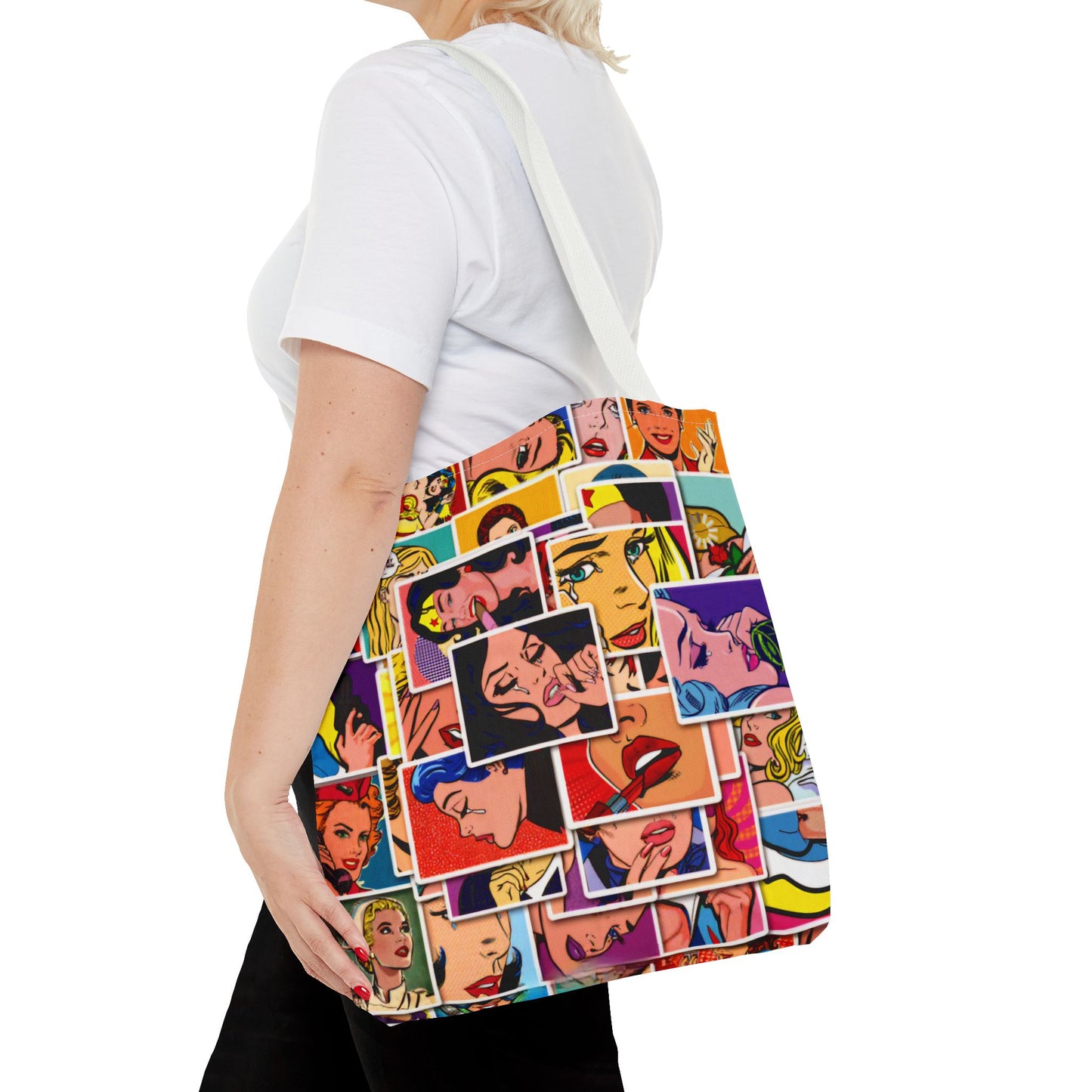 Modern Woman Comic Style - Tote Bag (AOP) - Rock n Royalty Designs