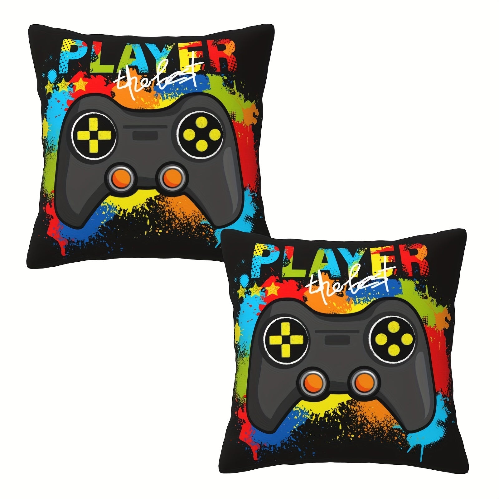 Gaming Pillow Covers Set - Short Plush, Gamer Room Decor 18x18 - Rock n Royalty Designs