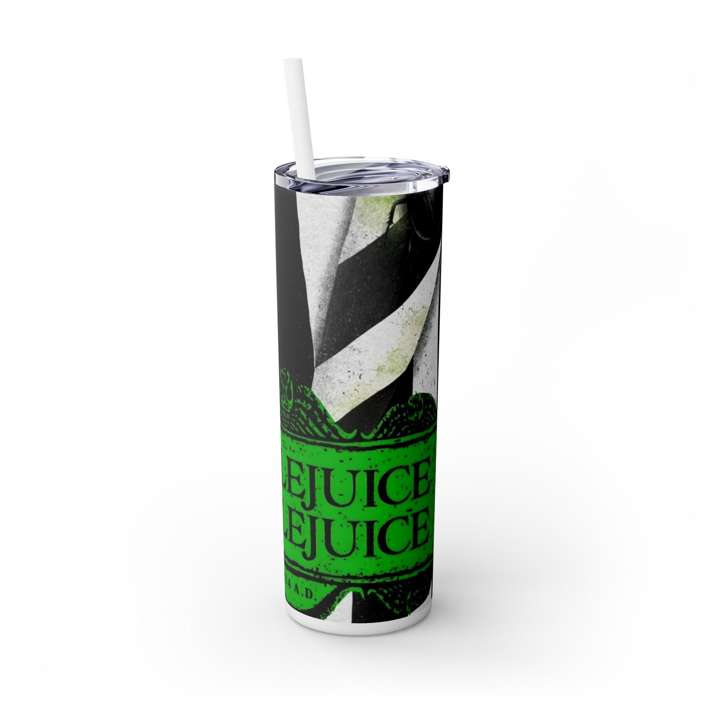 BEETLEJUICE BEETLEJUICE - Skinny Tumbler with Straw, 20oz - Rock n Royalty Designs