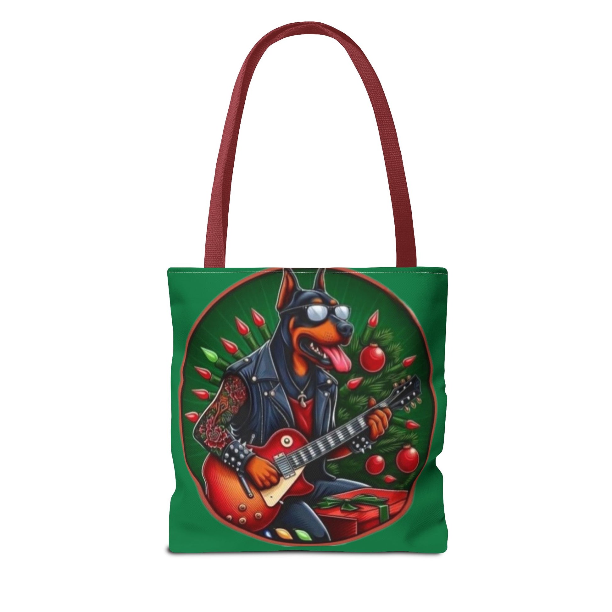 Cool Dobiman Tote Bag - Leather Jacket Guitar Funny Design Printify