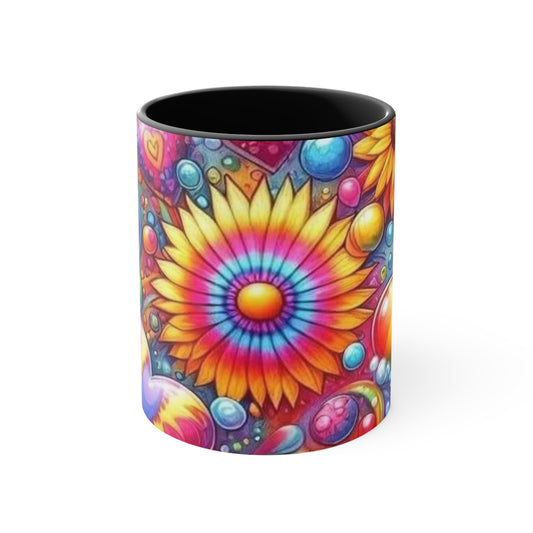 BRIGHT COLORFUL SUNFLOWER DESIGN - Accent Mugs - Rock n Royalty Designs