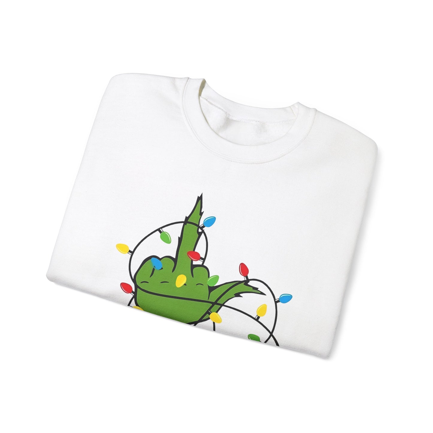 GRINCH FLIPPIN BIRD Unisex Heavy Blend™ Crewneck Sweatshirt Printify