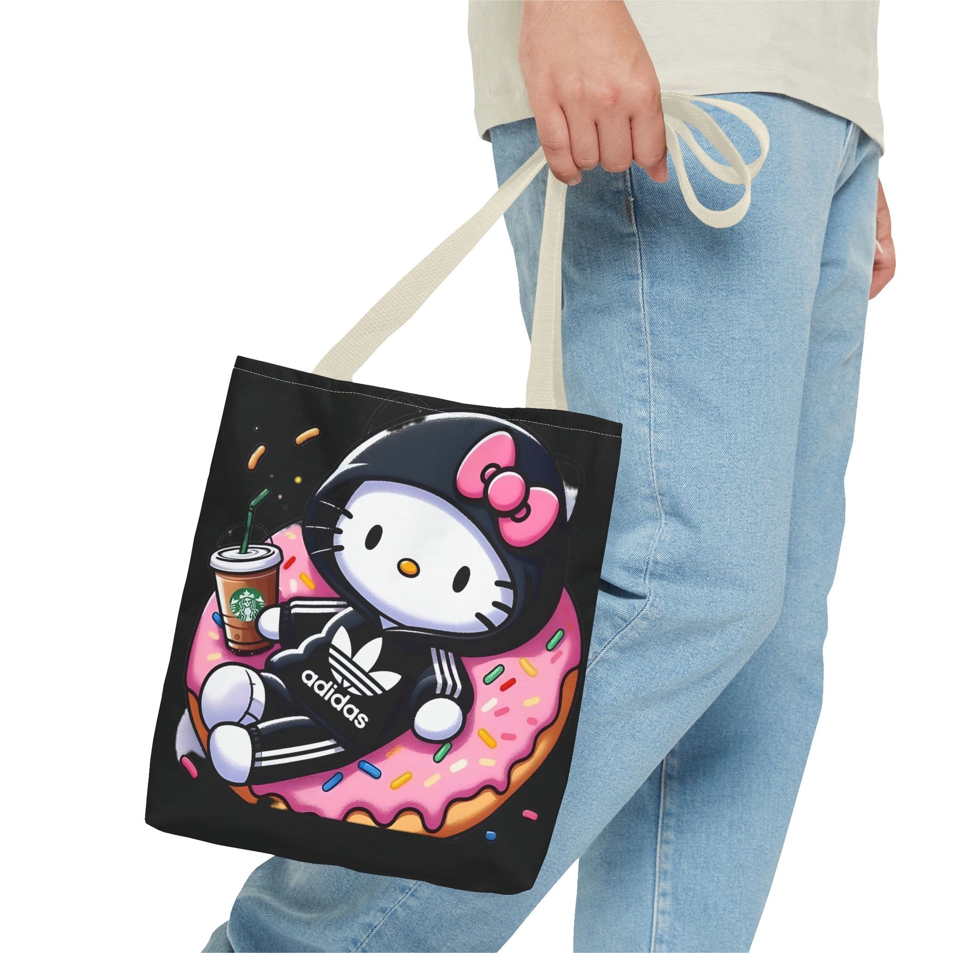 Cute Goth Style Tote Bag | Kawaii Character with Edgy Streetwear Printify