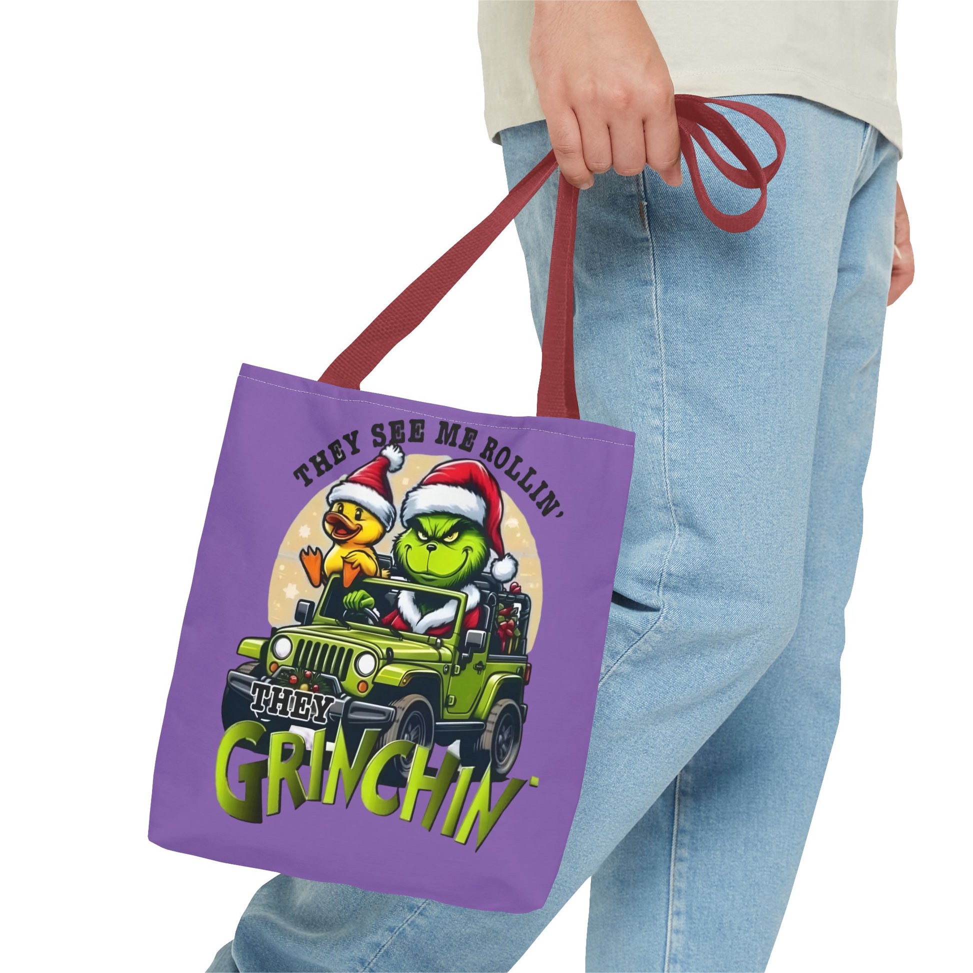 Funny Grinch Tote Bag - They see me Rollin, they Hàtin Printify