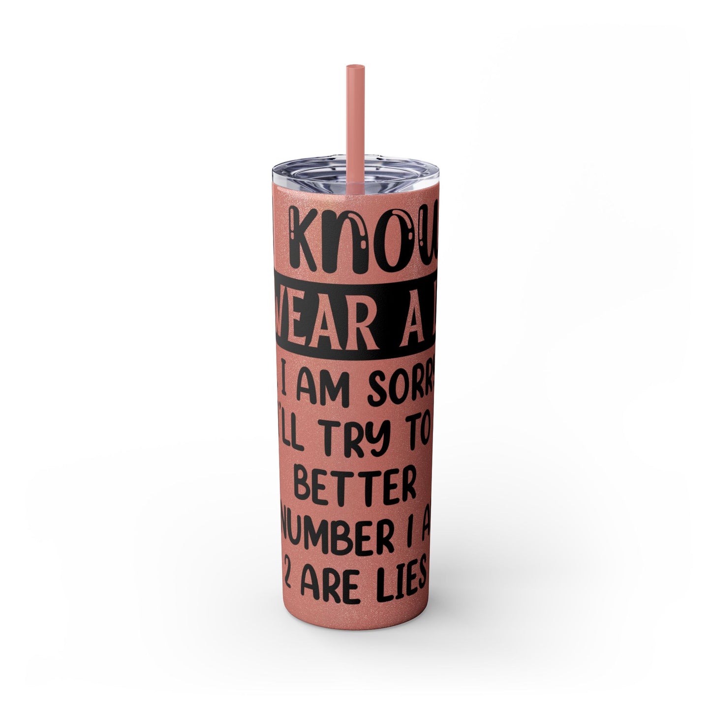 I SWEAR A LOT - Skinny Tumbler with Straw, 20oz Printify