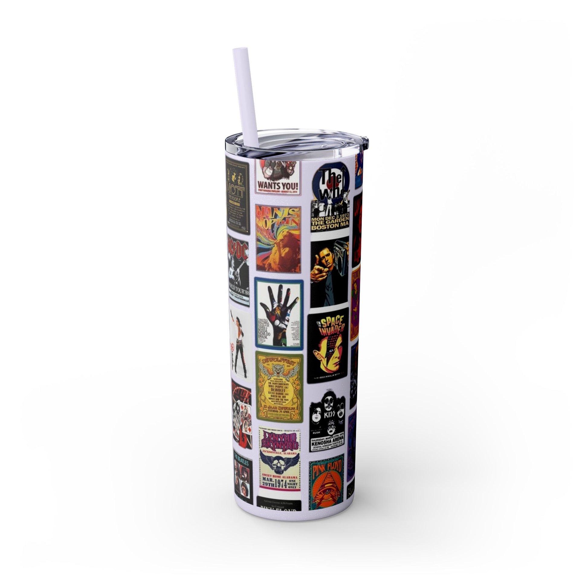 Classic Rock - Skinny Tumbler with Straw, 20oz - Rock n Royalty Designs