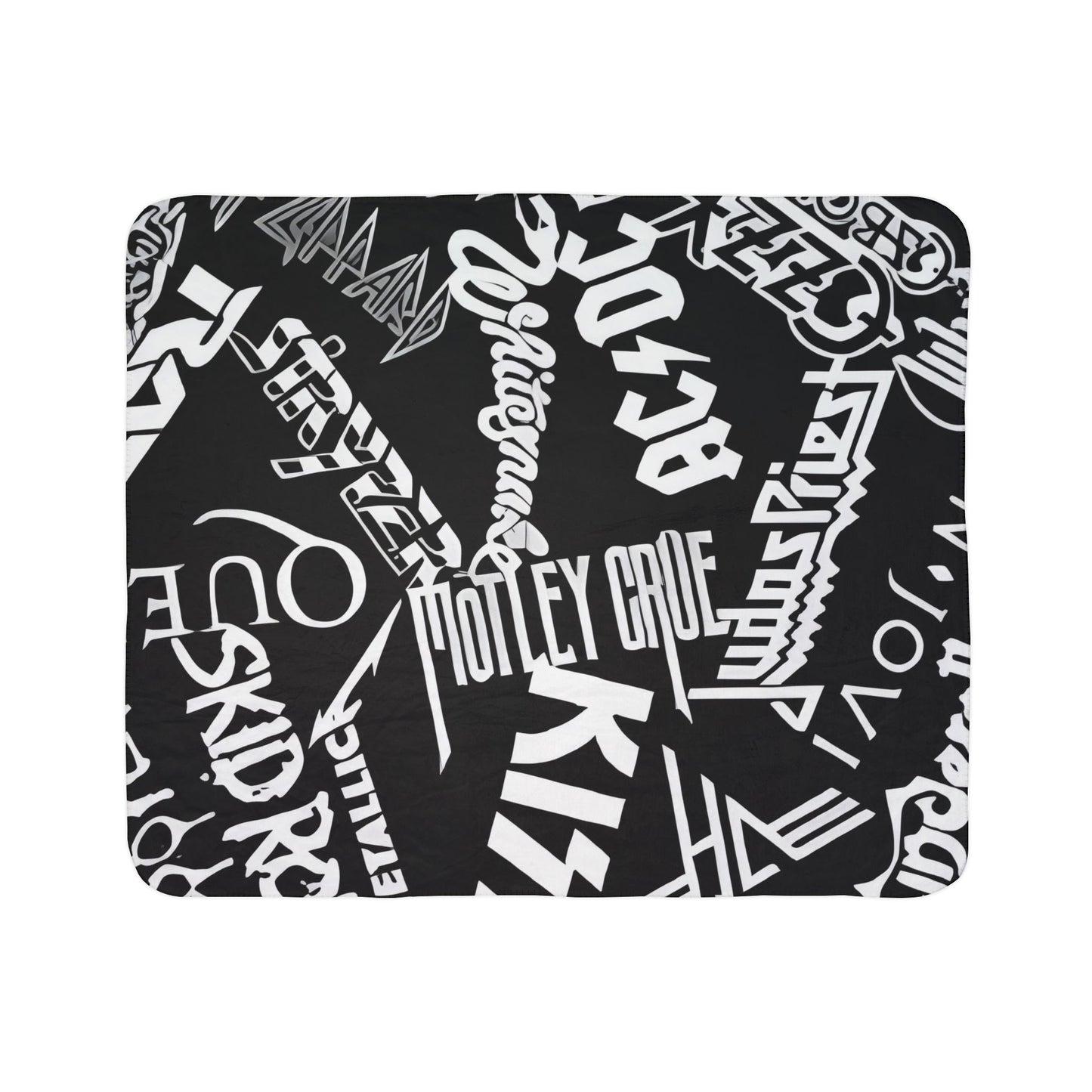 Rockin Blanket, Black & White -Fleece Sherpa Blanket Printify