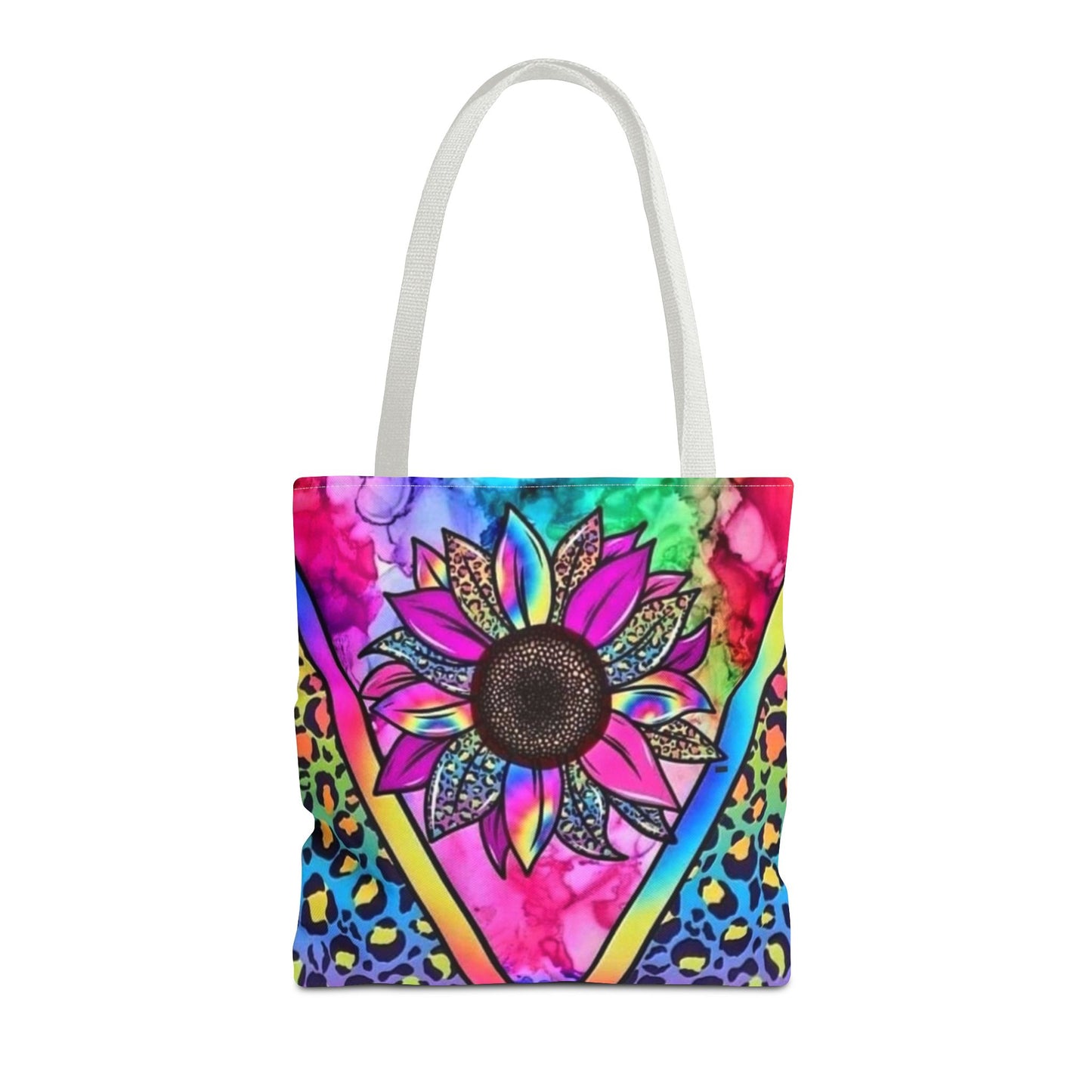 Rainbow Animal, Pink Flower, Rainbow Stripes 3 Designs 3 sizes - Tote Bag (AOP) - Rock n Royalty Designs