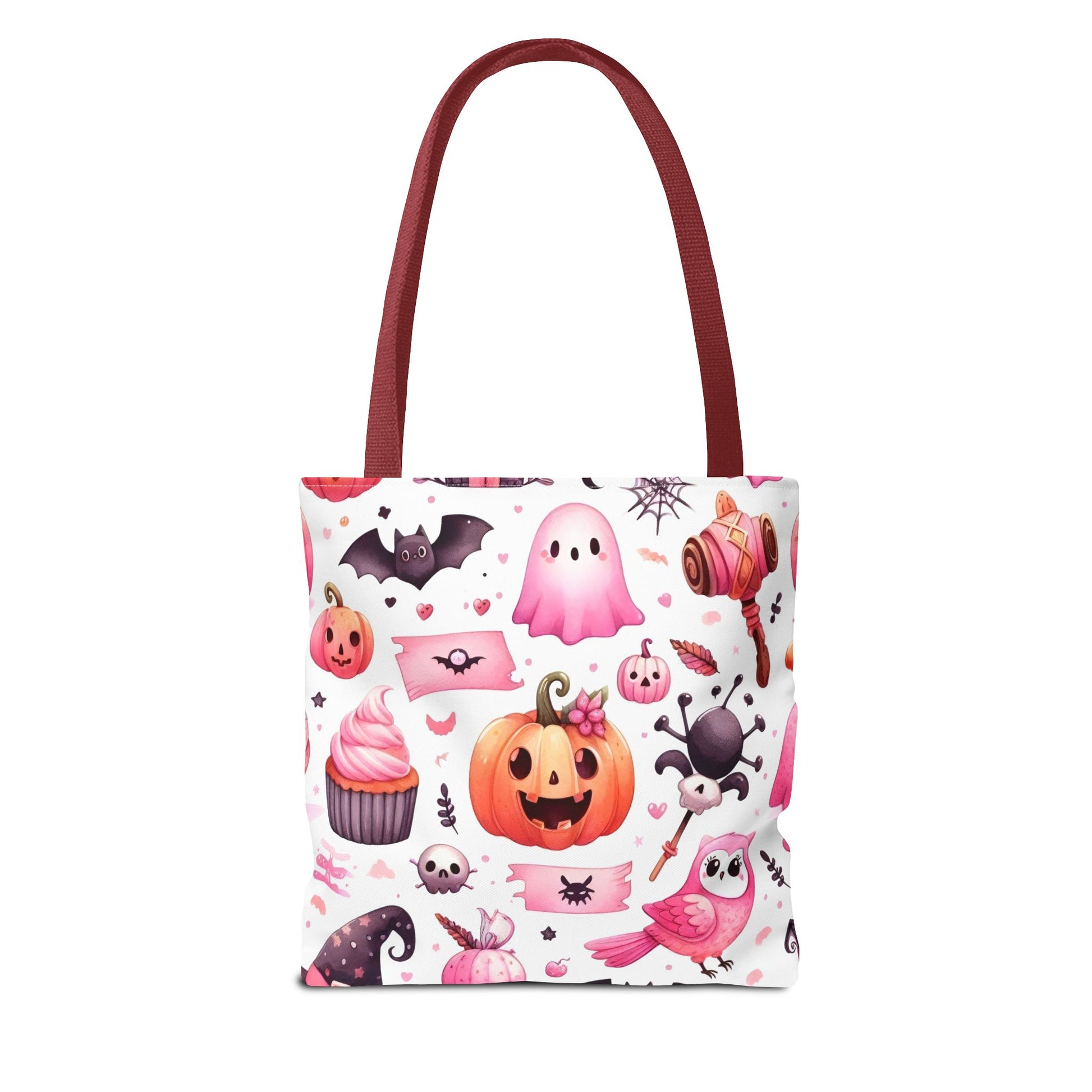 "Kawaii Halloween Tote Bag - Cute Ghost, Pumpkin & Spooky Treats Design" Printify