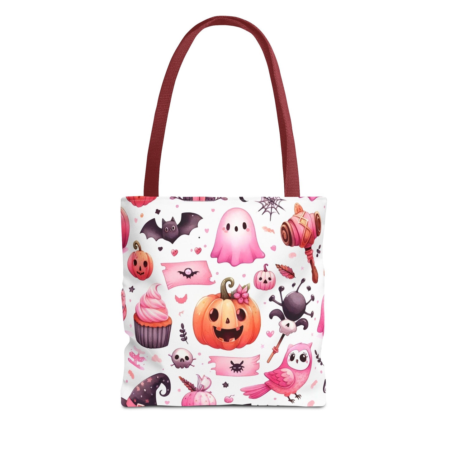 "Kawaii Halloween Tote Bag - Cute Ghost, Pumpkin & Spooky Treats Design" Printify