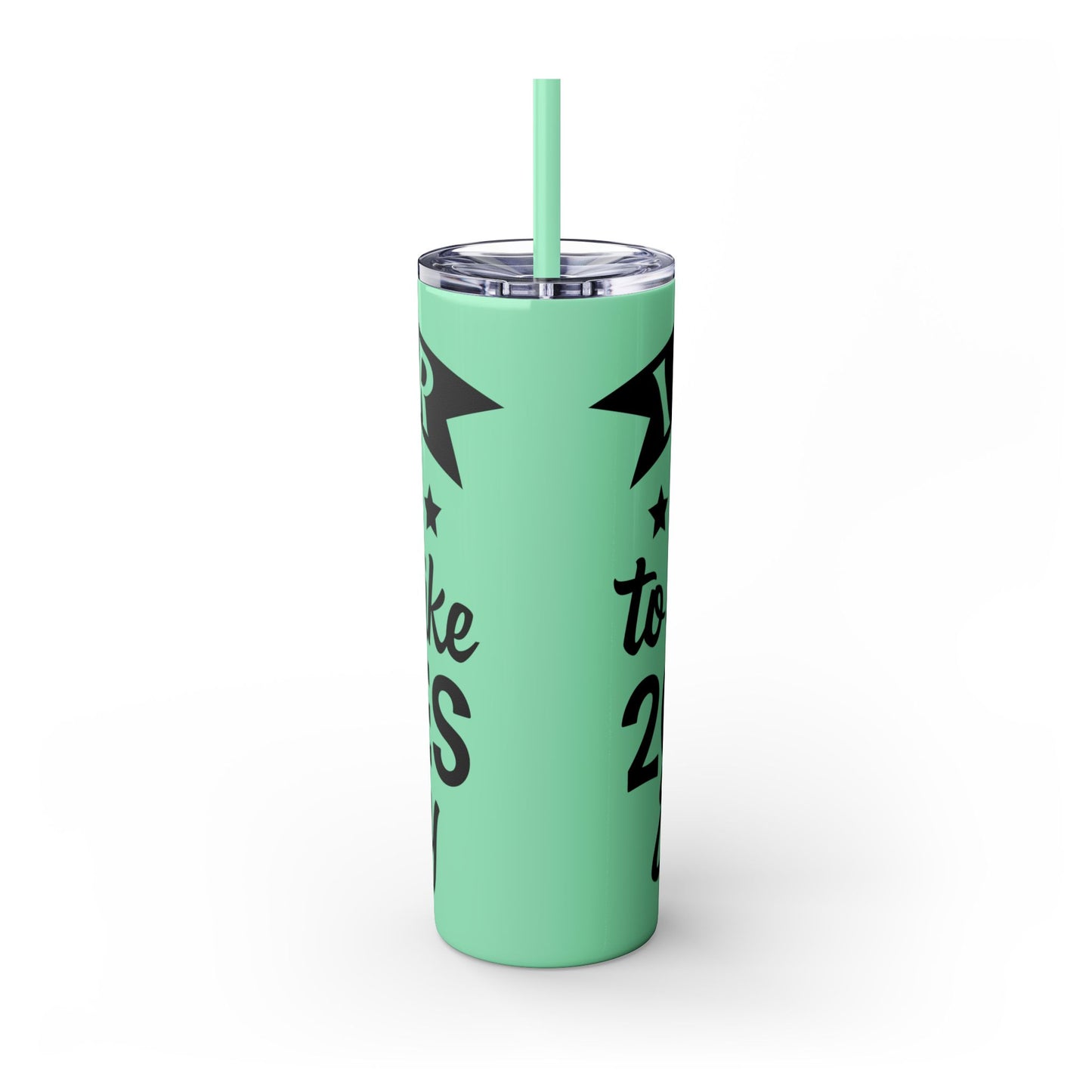 Whispers WTF - Skinny Tumbler with Straw, 20oz Printify