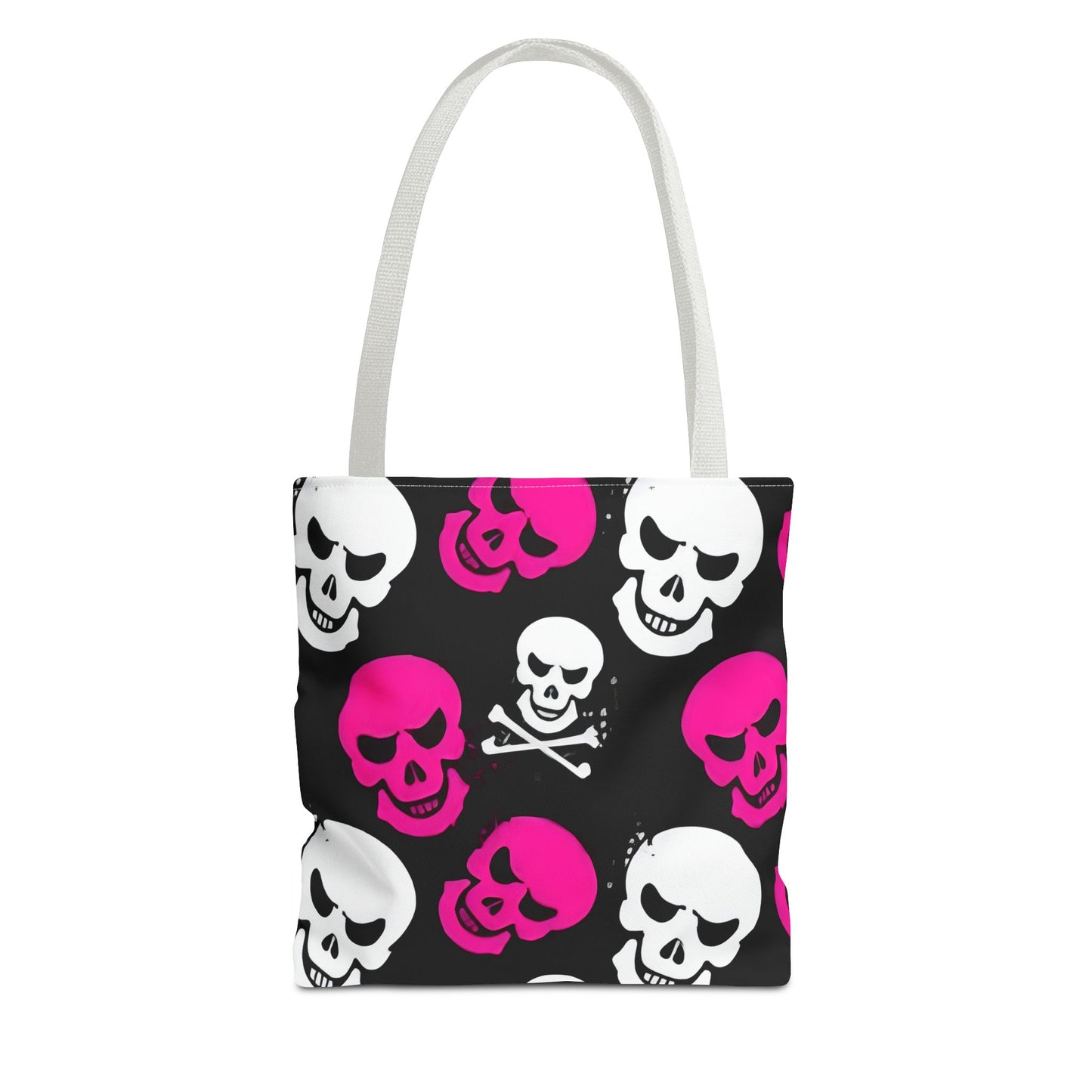 BLK WHT PINK SKULL - Tote Bag (AOP) - Rock n Royalty Designs