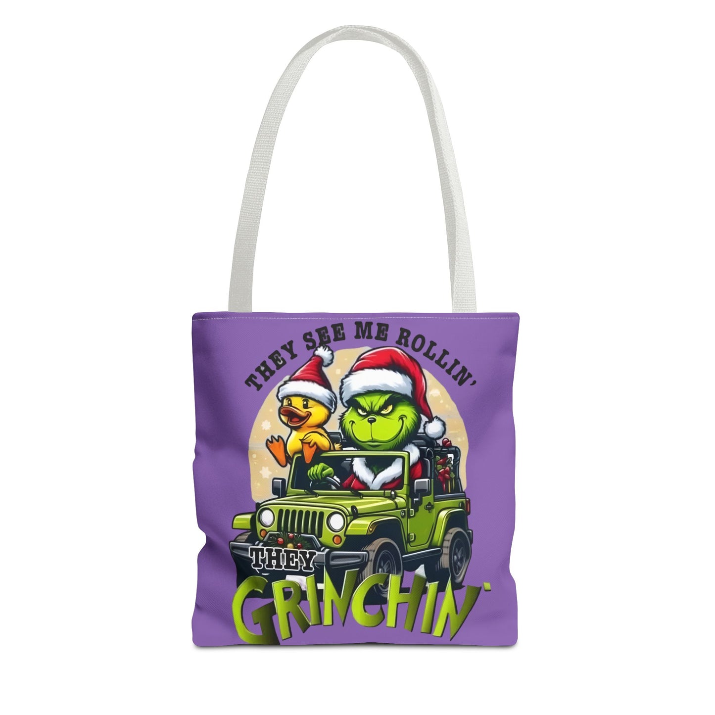 Funny Grinch Tote Bag - They see me Rollin, they Hàtin Printify