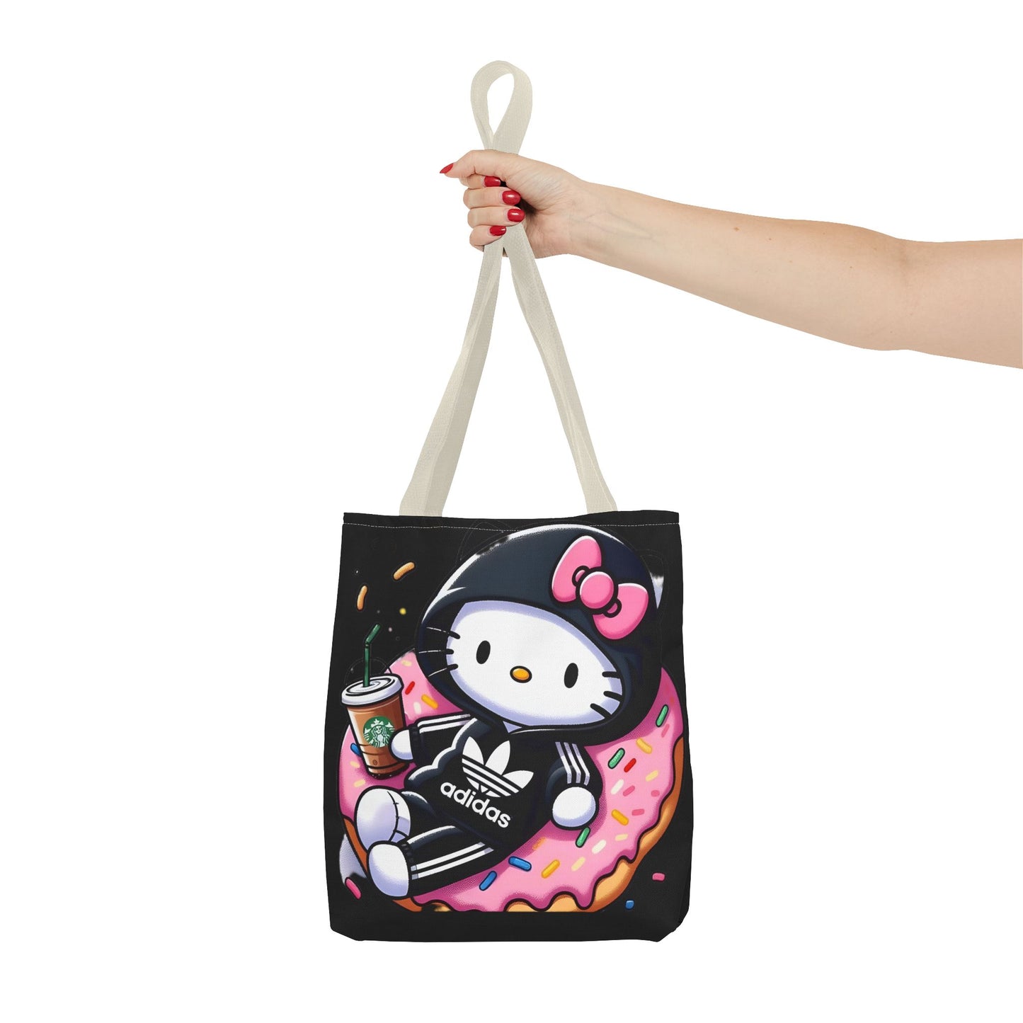 Cute Goth Style Tote Bag | Kawaii Character with Edgy Streetwear Printify