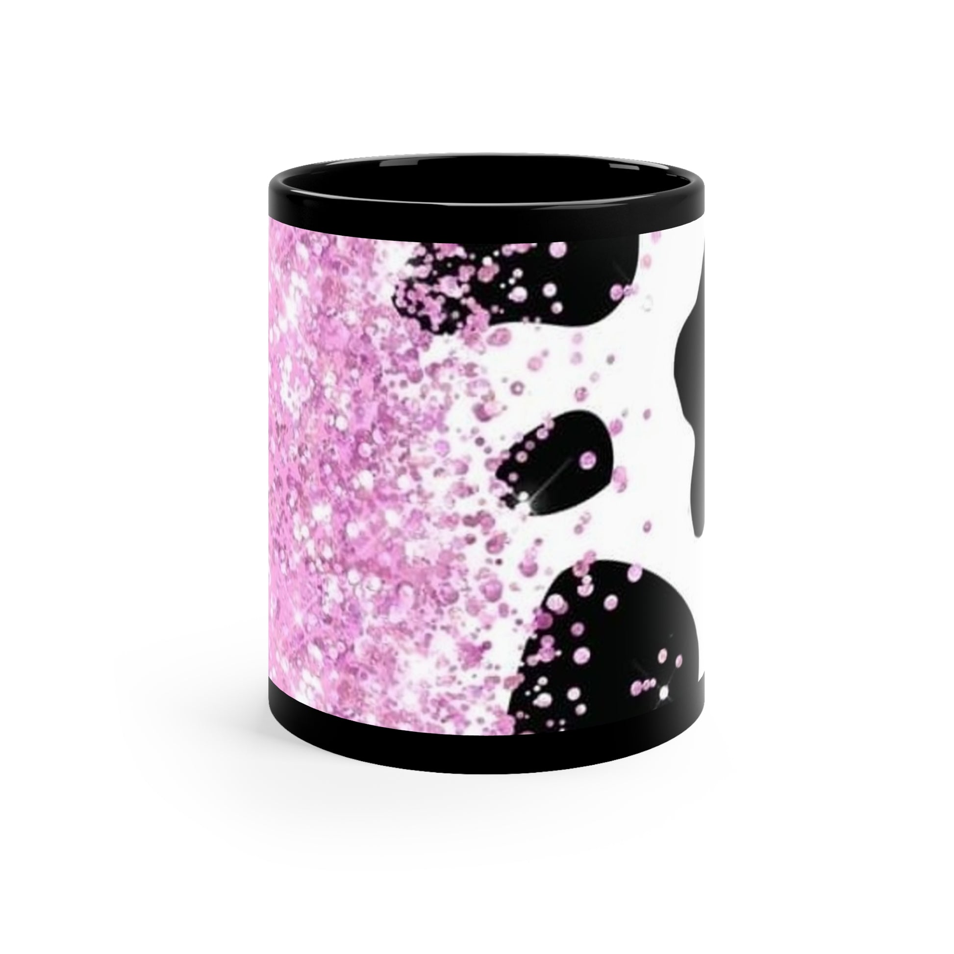 Pink Animal Print Black Coffee Mug, 11oz Printify