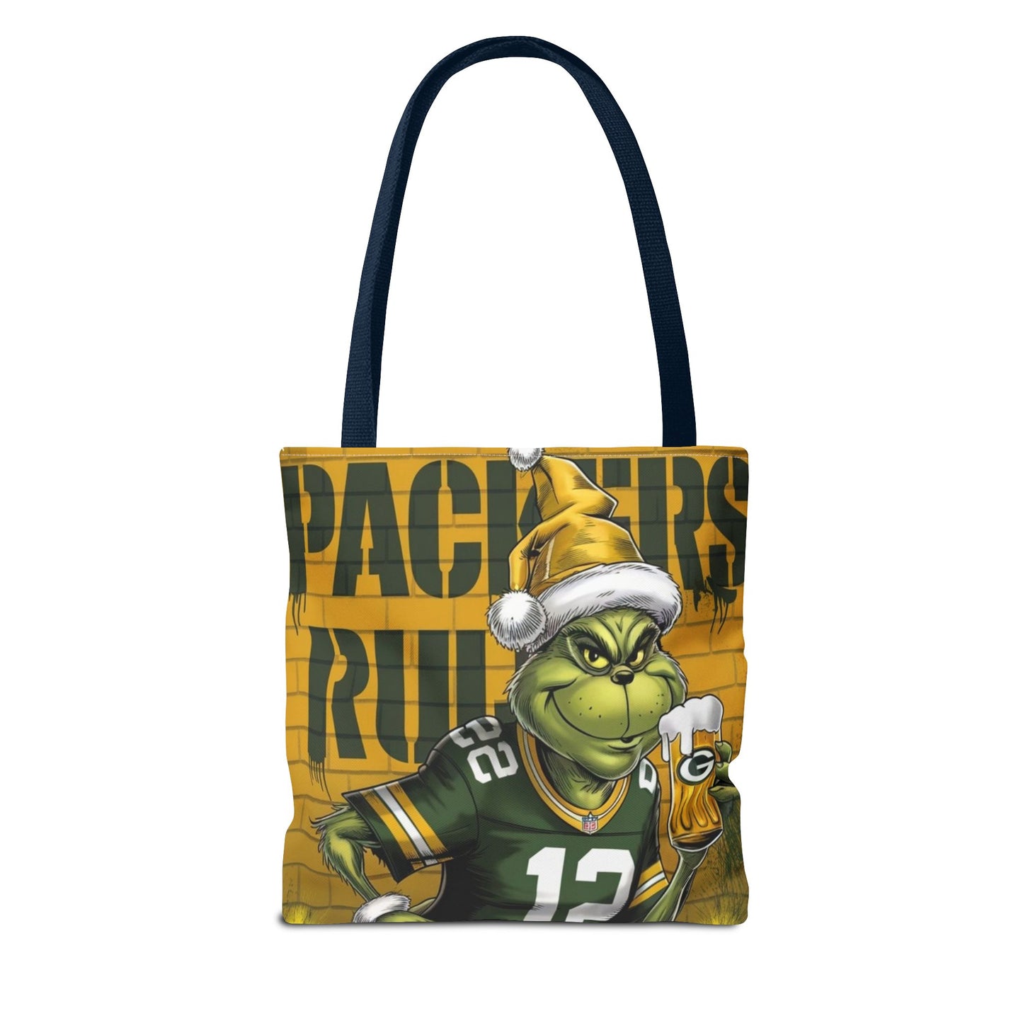 Festive Green Bay Packers Grinch Themed Tote Bag - Rock n Royalty Designs