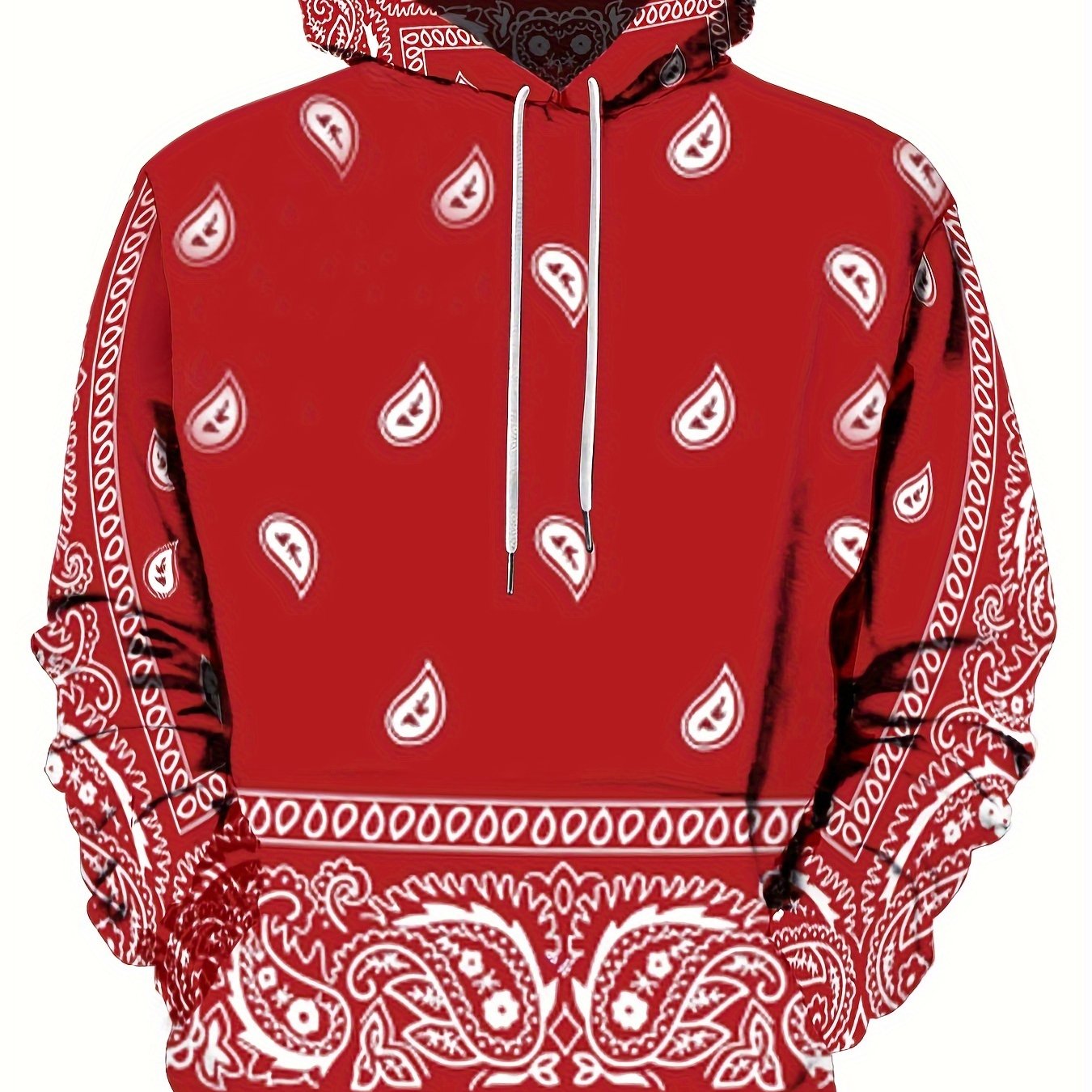 Men's Cashew Bandana Pattern Print Hoodie - Cool Graphic Design - Rock n Royalty Designs