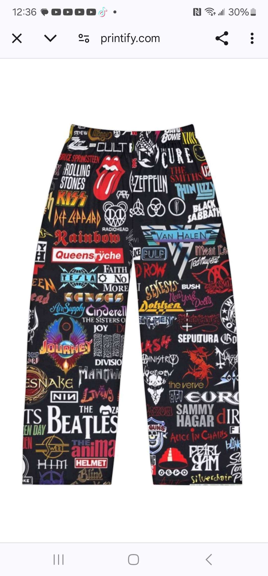 80s Bands @ Men's Pajama Pants (AOP)