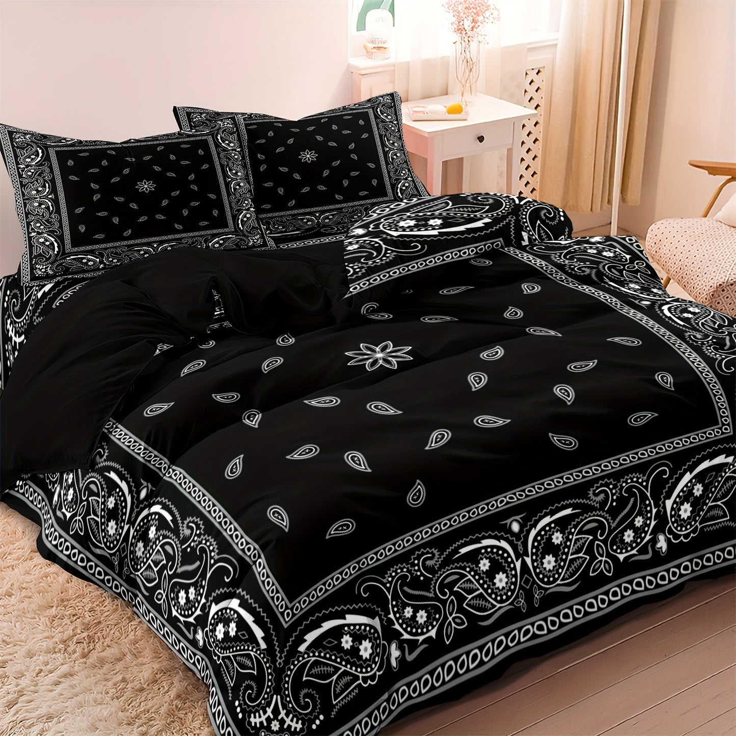 Bohemian Bandana Style 3D Paisley Mandala Duvet Cover Set - Rock n Royalty Designs