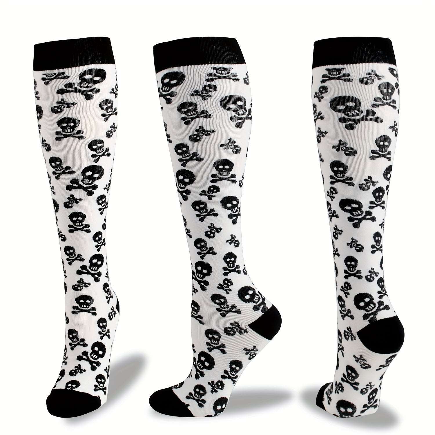 4 Pairs Skull Compression Socks for Women & Men - Rock n Royalty Designs