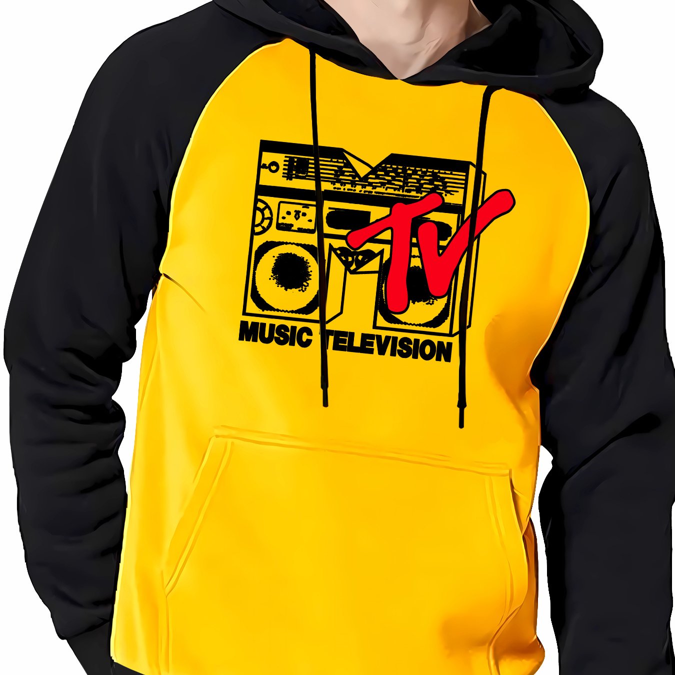 Cool Music-Telivision - MTV 2-Tone- Print Hoodie - Rock n Royalty Designs