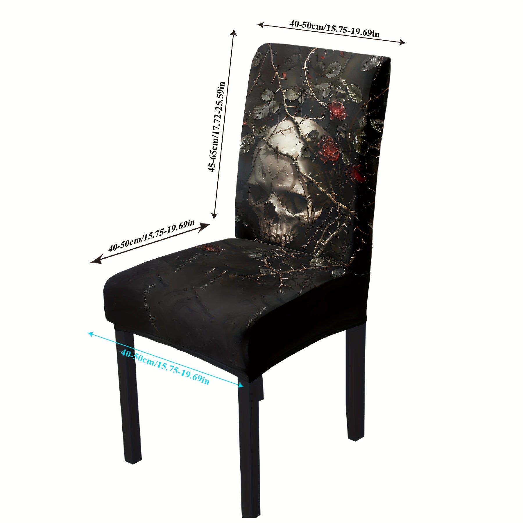 4/6 Stretch Skull Dining Chair Cover Set - Rock n Royalty Designs