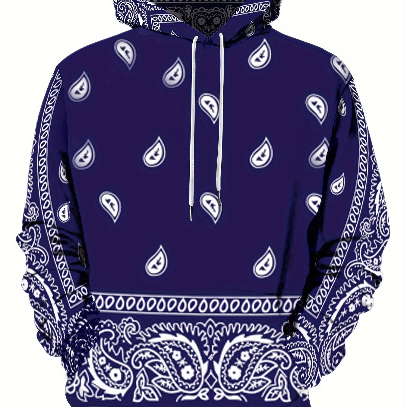 Men's Cashew Bandana Pattern Print Hoodie - Cool Graphic Design - Rock n Royalty Designs