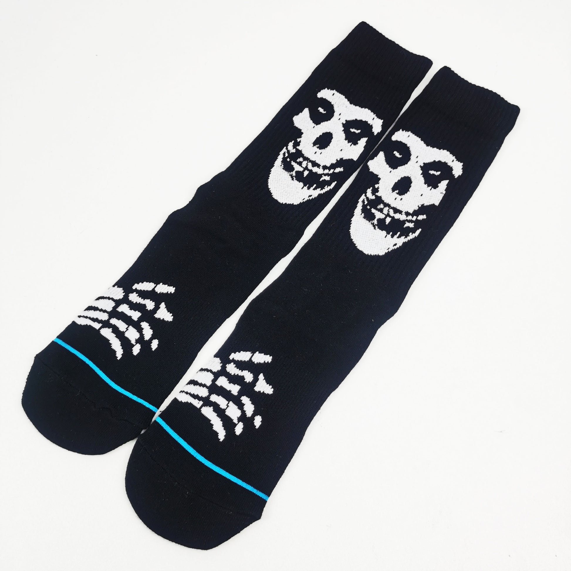 Skull Print Crew Socks - 5 Pairs Men's Novelty Sweat-Absorbing Socks - Rock n Royalty Designs