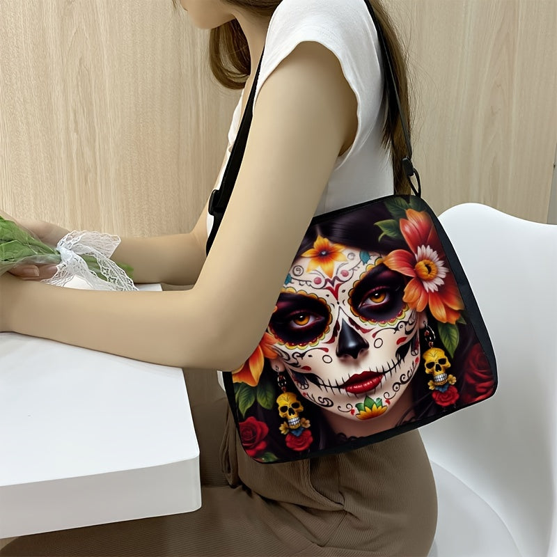 Skull Print Crossbody Bag - Fashion Shoulder Travel Purse - Rock n Royalty Designs