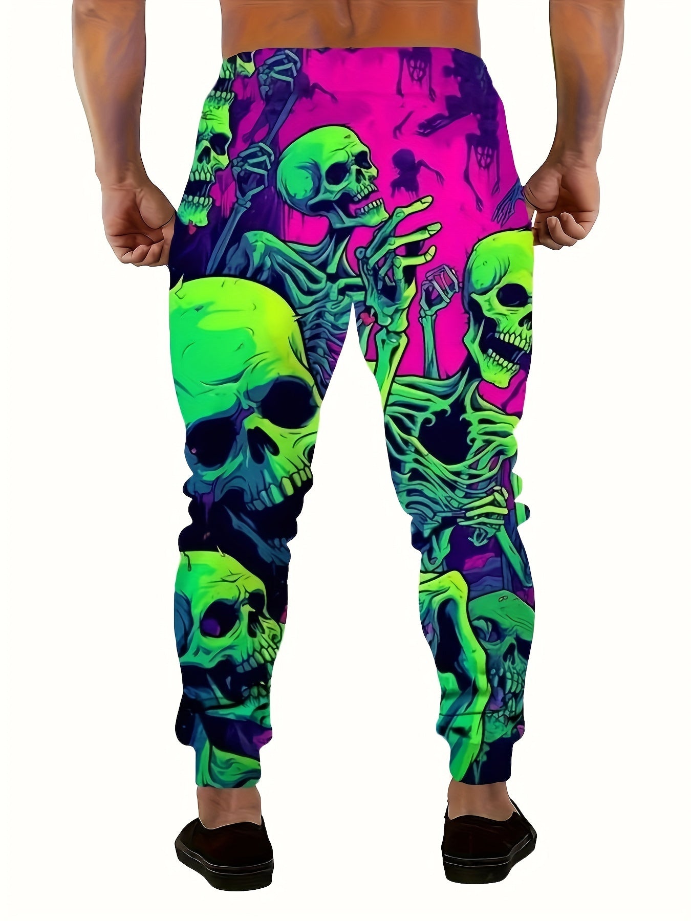 Men's Psychedelic Skull Jogger Pants - Rock n Royalty Designs