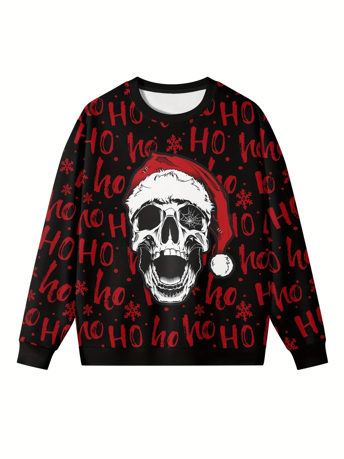 Men's Casual Skull Print Sweatshirt - Soft Polyester Blend - Rock n Royalty Designs