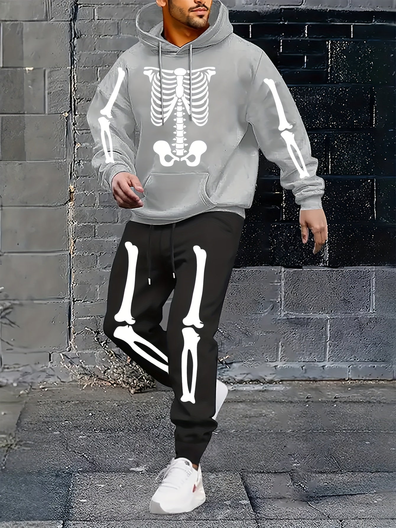 Skull Print Hoodie & Joggers Set - Rock n Royalty Designs