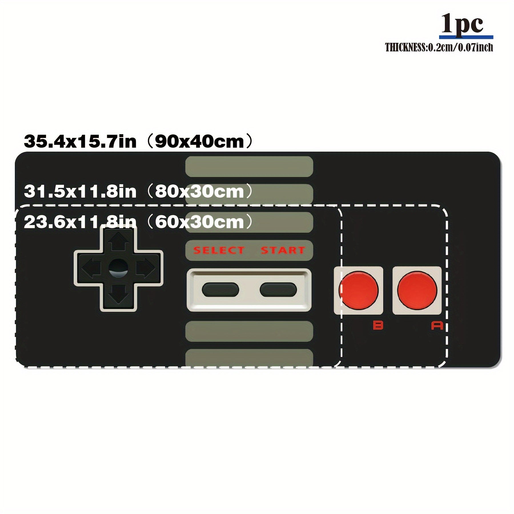 Vintage Nintendo Game Controller Mouse Pad - 31.5 x 15.7 inches - Rock n Royalty Designs