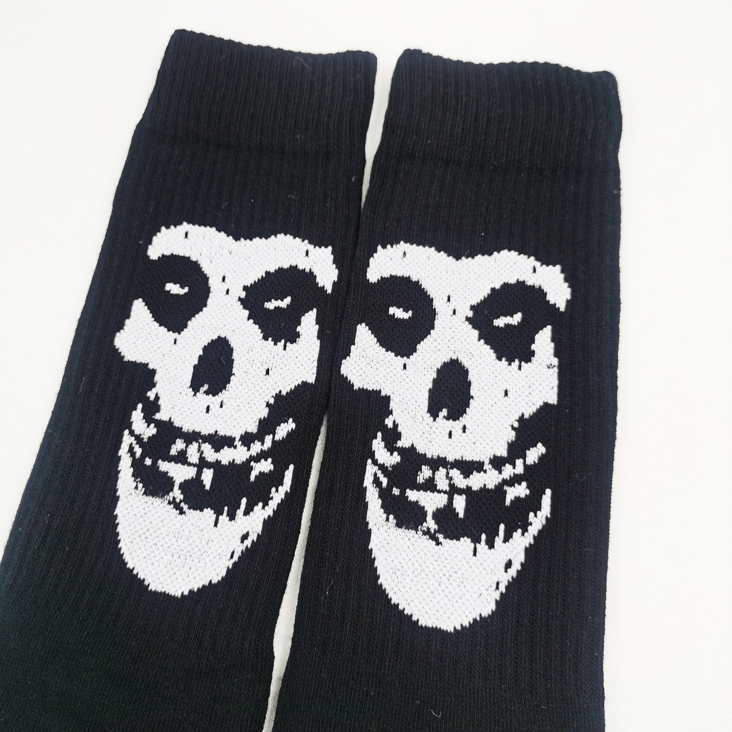 Skull Print Crew Socks - 5 Pairs Men's Novelty Sweat-Absorbing Socks - Rock n Royalty Designs