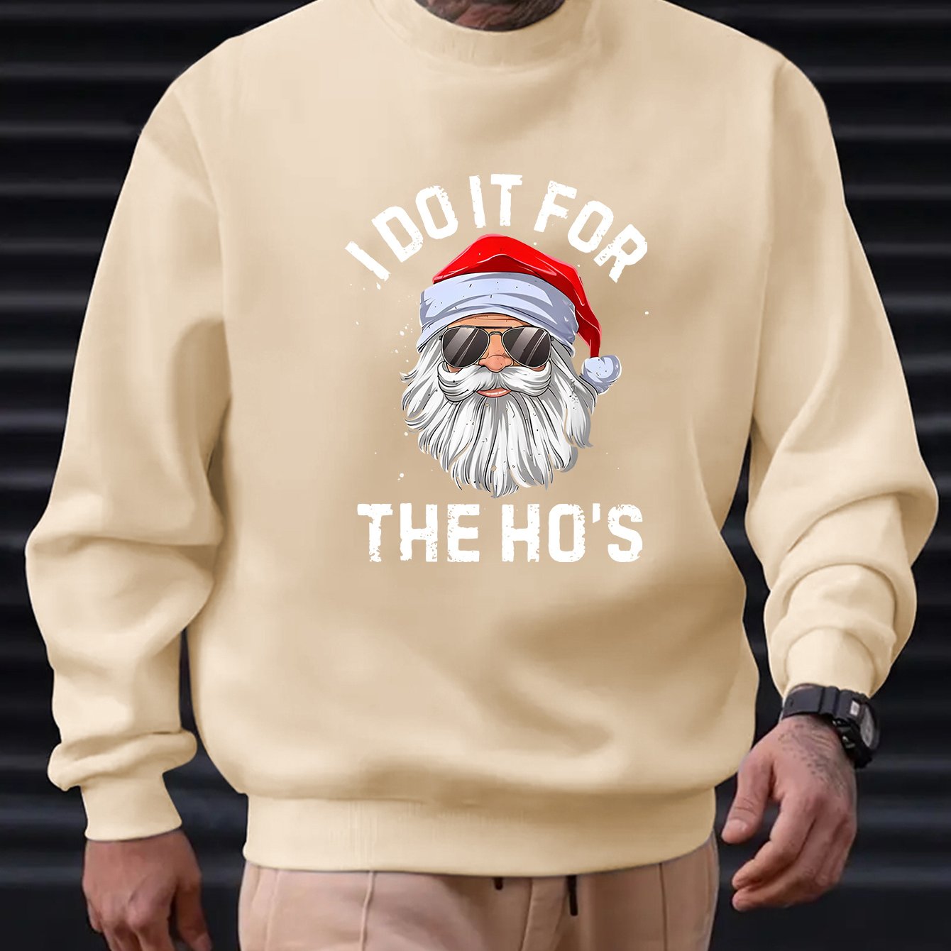 Funny - I do it for the Ho's- Santa Claus Graphic Sweatshirt for Men - Rock n Royalty Designs