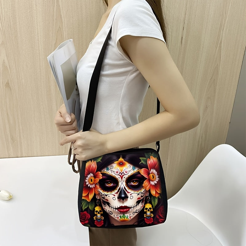 Skull Print Crossbody Bag - Fashion Shoulder Travel Purse - Rock n Royalty Designs