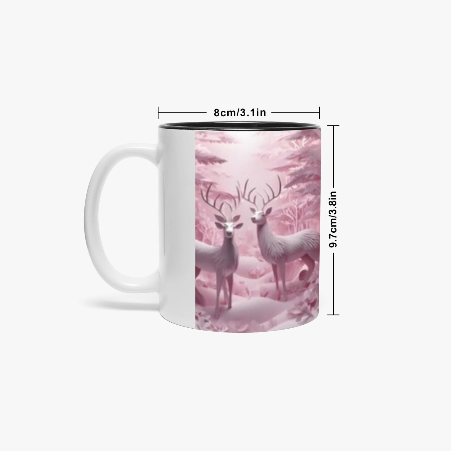 Pink DeerMug with Black Inside Rock n Royalty Designs