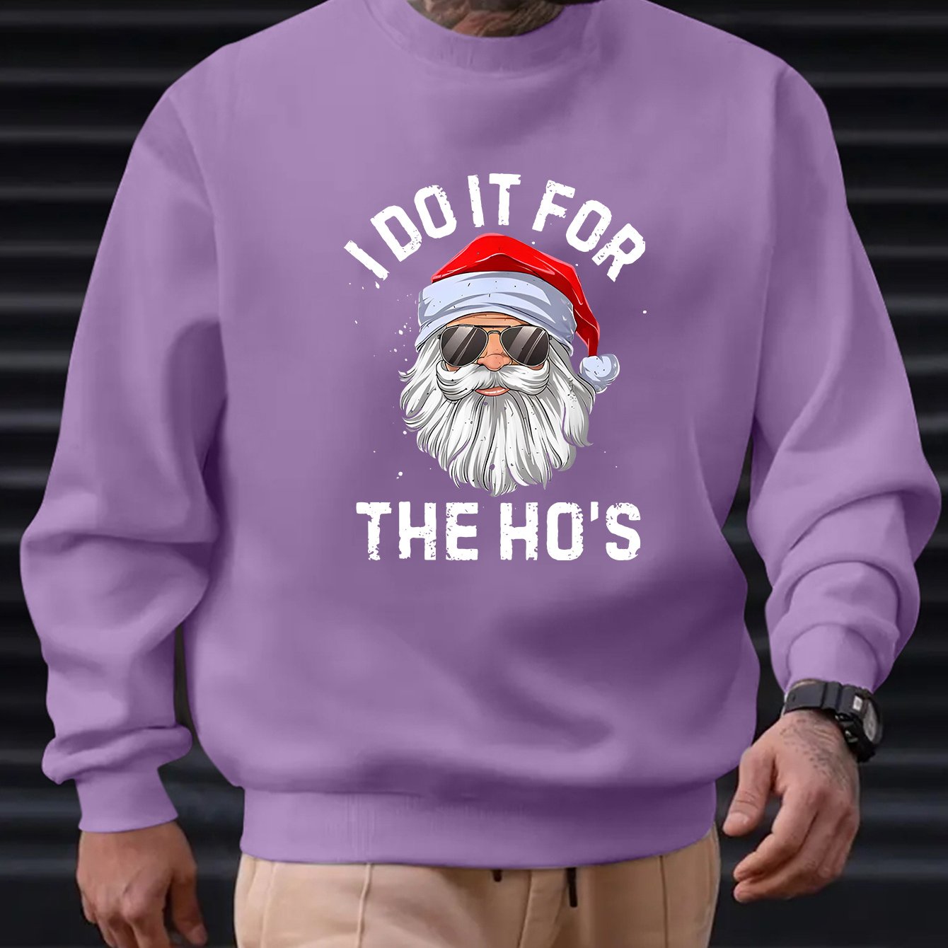 Funny - I do it for the Ho's- Santa Claus Graphic Sweatshirt for Men - Rock n Royalty Designs