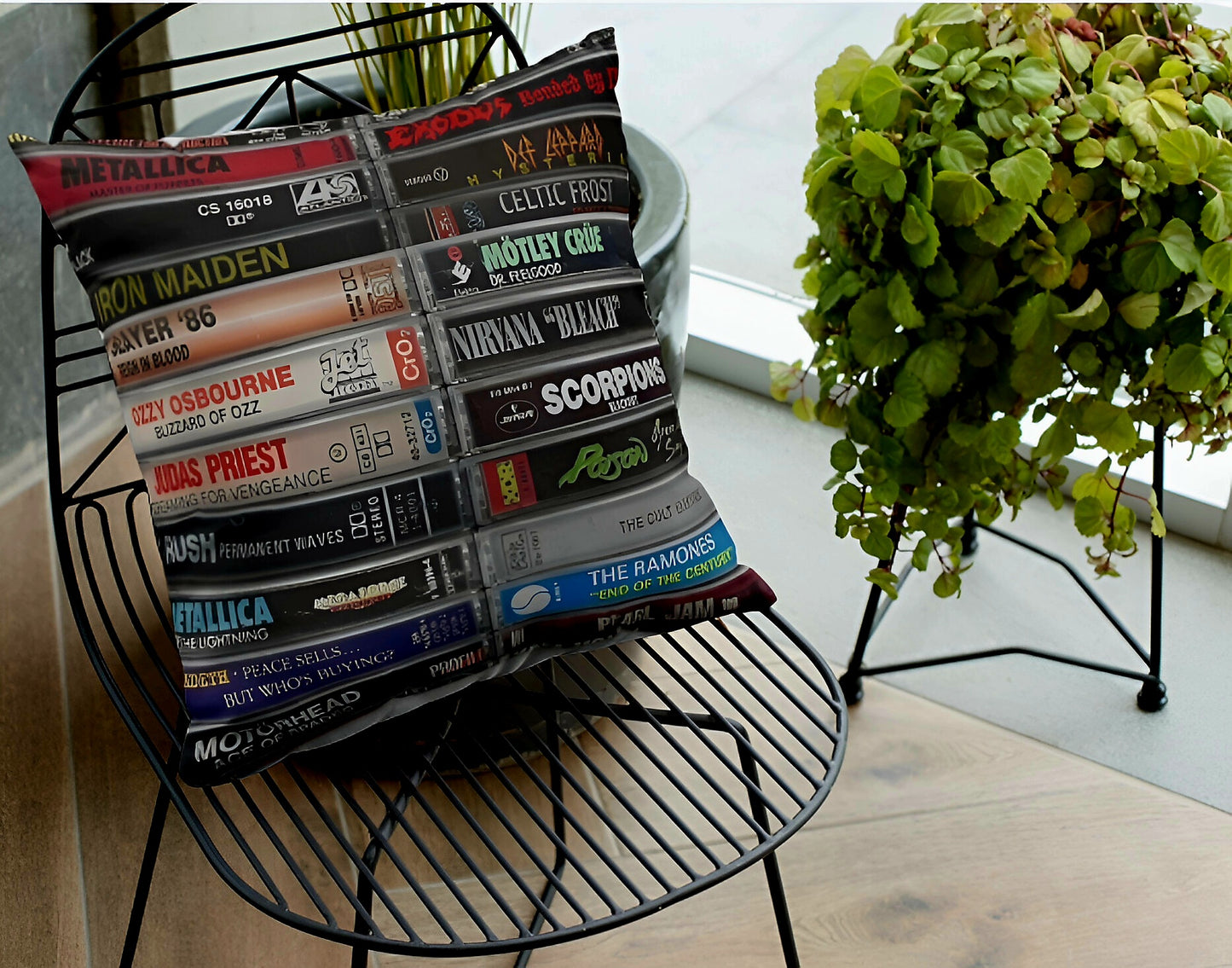 ROCK CASSETTE TAPES - Spun Polyester Square Pillow - Rock n Royalty Designs